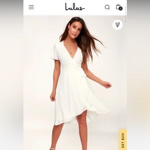 Lulus white wrap dress